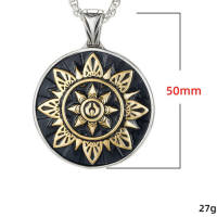 Sun God Helios Lucky Charms Titanium Necklace Pendant