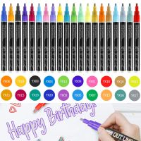 20 Colors Outline Marker Double-line Shimmer Markers Plastic Self Outline Pens Set DIY Art Craft for Gift Card Drawing Painting