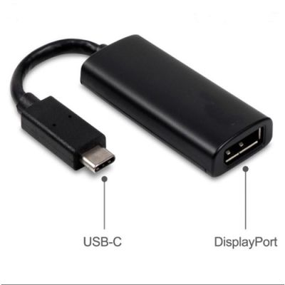 F อแดปเตอร์ USB Type C ไป DisplayPort ตัวผู้ / Type C To DP 4K Male 60Hz ยาว 0.20 ม.สีดำ