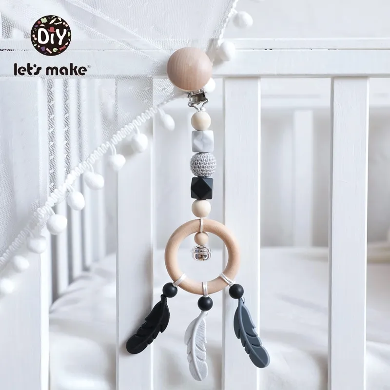 Let's Make Baby Wooden Little Bear Bed Bell Bracket Mobile Hanging