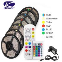 ไฟแถบไฟ LED RGB 300 5เมตร60LEDs/M 2835 SMD 5050ขาวอบอุ่นสีขาวสีแดงสีฟ้าแถบไฟ LED บลูทูธ12V กันน้ำที่มีความยืดหยุ่นเทป