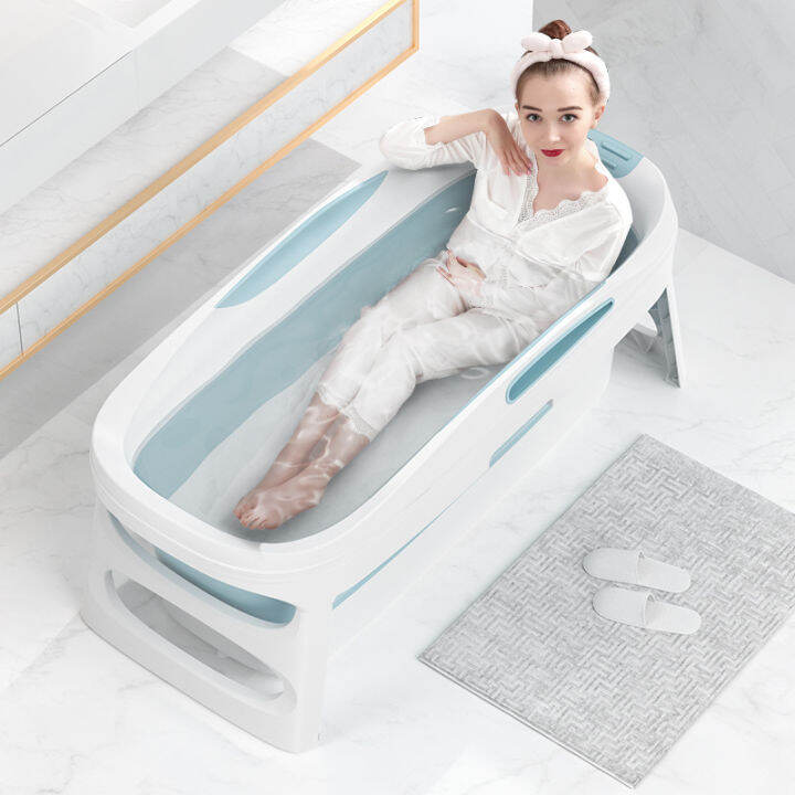 Enlarged folding bath bucket household adult fullbody bath tub baby