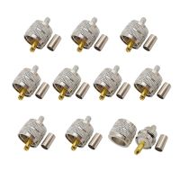 10Pcs Crimp UHF PL259 PL-259 Male Plug RF Coaxial Coax Connector UHF Solder Adapter For RG58 RG142 LMR195 LMR200 RG400 Cable