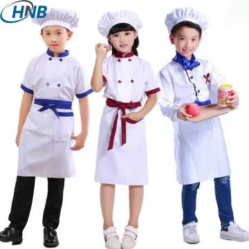 Chef Essentials Halloween Costume - Funny Unisex White Cook Apron & Hat  Uniform