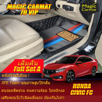 Honda Civic FC 2016-2020 Full Set A (เต็มคันรวมถาดท้ายรถแบบ A) พรมรถยนต์ Honda Civic FC 2016 2017 2018 2019 2020 พรม7D VIP Magic Carmat