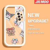 JIUMOO เคสปลอกสำหรับ Samsung A13 5G สำหรับ A04s,เคสนิ่มรูปการ์ตูนหมีน้อยน่ารักและกระต่ายน้อยน่ารักกรอบเคสใส่ Tpu เคสกันกระแทกกล้อง