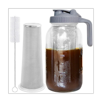 Cold Brew Coffee Maker 64Oz Cold Brew Pitcher with Stainless Steel Super Dense Filter for Iced Brew Coffee, Ice Tea