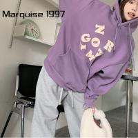 Marquise1997 เสื้อฮู้ด เสื้อแขนยาวอบอุ่น หลวมและสบาย สไตล์ ทันสมัย ชิค สไตล์ WWY23000LB 41Z231008