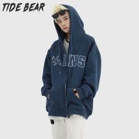 TIDE BEAR เสื้อกันหนาวคู่แฟชั่นมีฮู้ด,เสื้อสเวตเตอร์ถักลำลองทรงหลวมสไตล์ฤดูใบไม้ผลิและฤดูใบไม้ร่วง