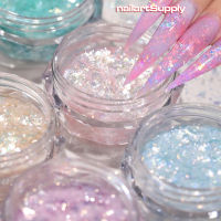 18 สีโอปอล Flake Glitter - ผงเล็บโพลาไรซ์เล็บ Ultra - Thin Sequins Finger Art ฝุ่นกำมะหยี่ผงเล็บ Glitter 3R8-Yeors