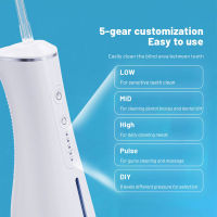 ZZOOI Portable Rechargeable Water Flosser for Teeth Braces Professional Dental Oral Irrigator with 5 Modes 6 Jet Tips Teeth Clean