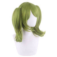 อะนิเมะ danganronpa: Trigger Happy havoc คอสเพลย์ monaka วิกผมบทบาทเล่น wigs ฮาโลวีนคอสเพลย์ผสมผมสีเขียว