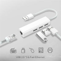 3พอร์ต Usb Hub Rj-45การ์ดเครือข่าย Lan สายแปลง Usb เป็น Ethernet