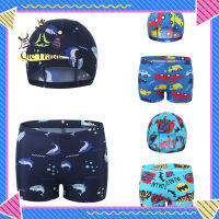 【จัดส่งที่รวดเร็ว✨】2Pcs/Set Boy Swimsuit Pants + Hat Cartoon Animal Printing Kid Baby Swimwear