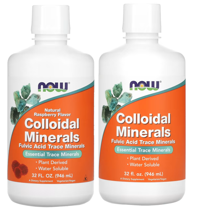 Now , Colloidal Minerals Fulvic Acid Trace MInerals or Natural Raspberry 32 fl oz (946 ml