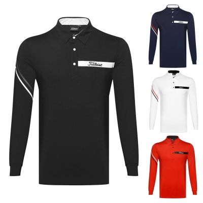 Golf mens clothing polo shirt breathable row sports long-sleeved sweat comfortable ball clothing quick-drying top t-shirt Mizuno Callaway1 W.ANGLE J.LINDEBERG XXIO FootJoy G4 PEARLY GATES ✺☍