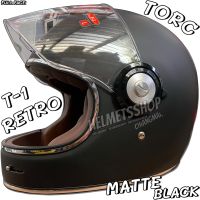 TORC T-1 RETRO FULL FACE MATTE BLACK [ แว่นชั้นเดียว ] [ นวมถอดซักได้ ] [ มีช่องเว้า ]