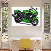 FAY-1ภาพวาดสีน้ำมัน Suzuki Ninja ZX14R รถจักรยานยนต์ตกแต่งห้องนั่งเล่นโปสเตอร์ความละเอียดสูงภาพติดผนัง0725E1