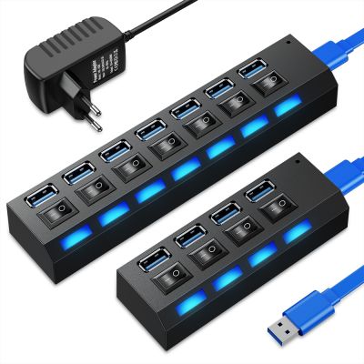 Usb Hub 3 0ตัวแยก Usb Hub หลายพอร์ตฮับยูเอสบีหลายทาง3.0 Hab Power Adapter Extensor อุปกรณ์คอมพิวเตอร์สวิตช์ Usb สำหรับบ้าน