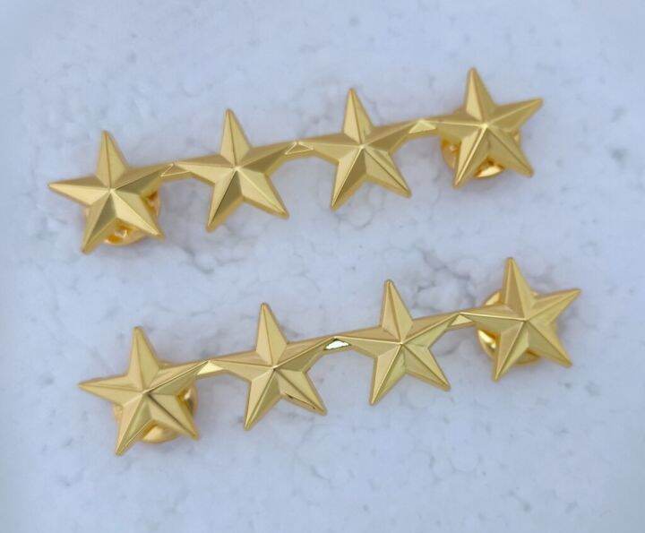 Ww2 Pair Of Us Army Officer 4 Star General Rank Collar Insignia Metal Ww2 Pair Of Us Army Officer 4 Star General Rank Collar Insignia Metal