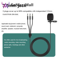 3-In-1 Lavalier Microphone Multi-Functional Lapel Clip-On Mic Compatible For Iphone Pc Dslr Camera Recording Streaming