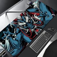 ﹍❆ Japan Art Dragon Mousepad Company Black Deskmat Pc Gamer Carpet Mouse Pad Anti Slip Stitched Edge Gaming Mat Custom Accessories