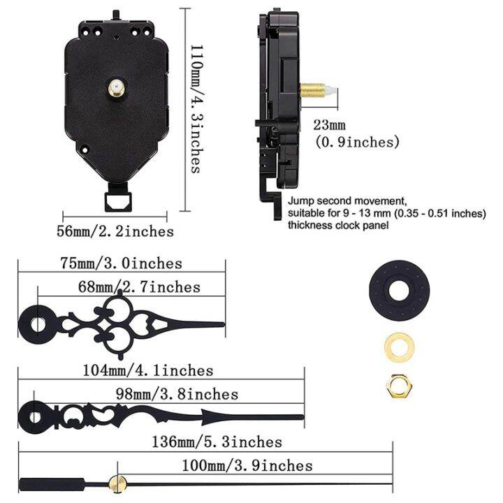 2-pcs-23mm-quartz-pendulum-clock-movement-mechanism-with-clock-hands-kits-for-diy-clock-repair-parts-accessories