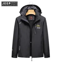 JEEP SPIRIT 1941 ESTD Outdoor waterproof hiking jacket light casual autumn jacket for men with hood