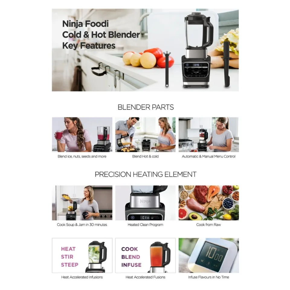 Ninja Foodi Cold & Hot Blender Black/Silver HB150