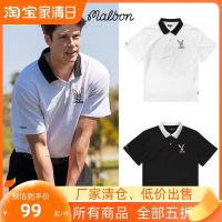 MALBON เสื้อยืดแขนสั้นสำหรับทั้งหญิงและชายกอล์ฟเสื้อโปโลสีขาว23ใหม่ฤดูใบไม้ผลิและฤดูร้อนกระต่าย