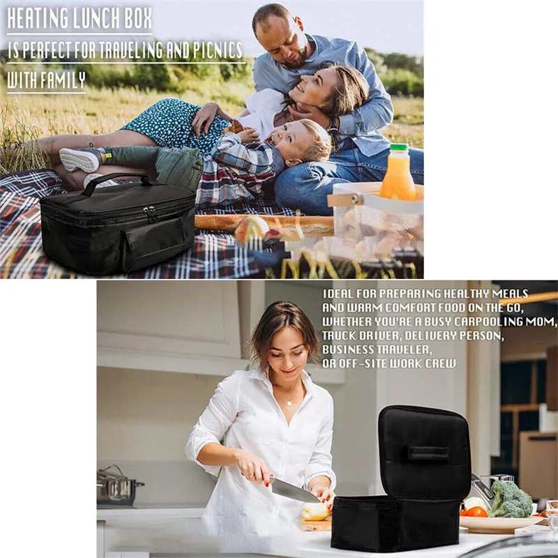 Portable Mini Car Microwave 12V Electric Oven Fast Heating Picnic Box for  Travel Camping Food Cooking Travel Accessory