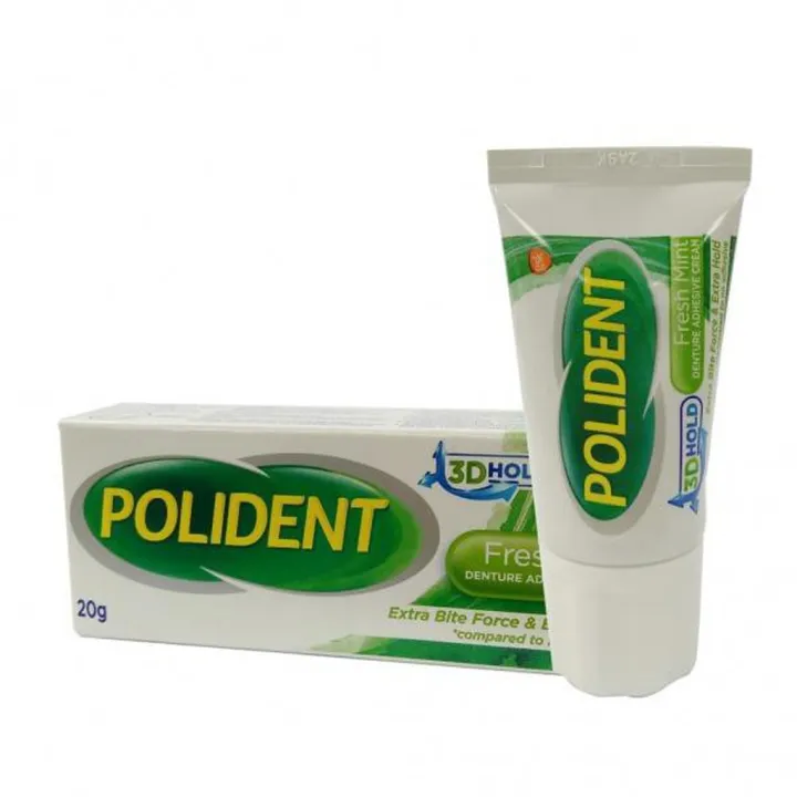 Polident Denture Adhesive Cream Fresh Mint (20g) Lazada