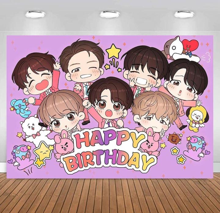 5x3ft BTS Theme Backdrop For Boy Birthday Party Decoration Birthday ...