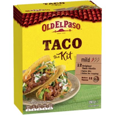 🔖New Arrival🔖 โอลด์ เอล พาโซ ชุดทาโก้ พร้อมซอส และเครื่องปรุงรส 290 กรัม - Old El Paso Taco Kit Spice Mix Shells and Salsa 290 g 🔖