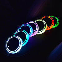 2 Pcs Of 7-Color LED Car Cup Holders, Cup Holder Mats, LED Lights Conslation Atmosphere, Backlight, Car Interior