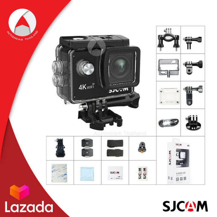 sjcam-sj4000-air-4k-action-camera-wifi-air-สีดำ-กล้องกันน้ำ-ดำน้ำลึก-30-เมตร-กล้องติดหมวกกันน๊อค-กล้องแอคชั่น-กล้องถ่ายวีดีโอ-กล้องถ่ายเซลฟี่-ประกัน-1ปี