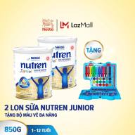 Bộ 2 lon Sản phẩm dinh dưỡng y học Nutren Junior cho trẻ từ 1-12 tuổi 850g Tặng bộ màu vẽ đa năng thumbnail