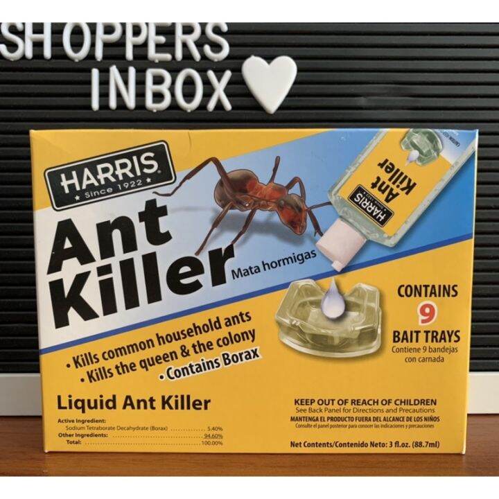 Harris Borax Liquid Ant Killer 3oz Mata Hormigas Includes 9 Bait