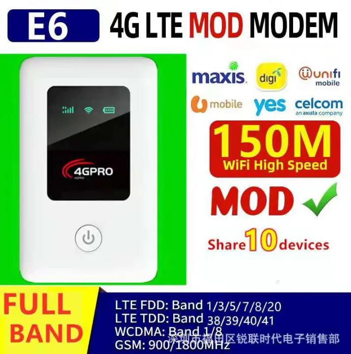 (READY STOCK) E6 4G LTE WIFI BROADBAND SIM CARD SLOT HOTSPOT UNLIMITED