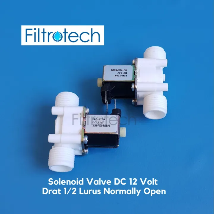 Solenoid Plastik Solonoid Valve Selenoid Drat 1/2 DC 12V Type Lurus ...