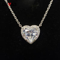 OEVAS Solid 925 Sterling Silver Sparkling 10*10MM High Carbon Diamond Heart Pendant Necklace Wedding Party Bridal Fine Jewelry