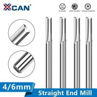 XCAN เครื่องตัดมิลลิ่ง 3.175mm / 4mm / 6mm Shank 2 Flute Straight Slot End Mill Carbide CNC Router Bit Engraving Bit สําหรับไม้ MDF PVC