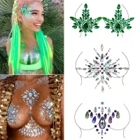 【YF】 2021 New Hot Sale Sexy Chest Crystal Resin Drill Tattoo Sticker Music Festival Fashion Stickers Party Decoration