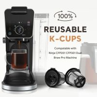 2/4pcs Coffee Capsules Pods Reusable Coffee Power Cup Refillable Easy To Clean Compatible with Ninia CFP201 CFP301 DualBrew Pro