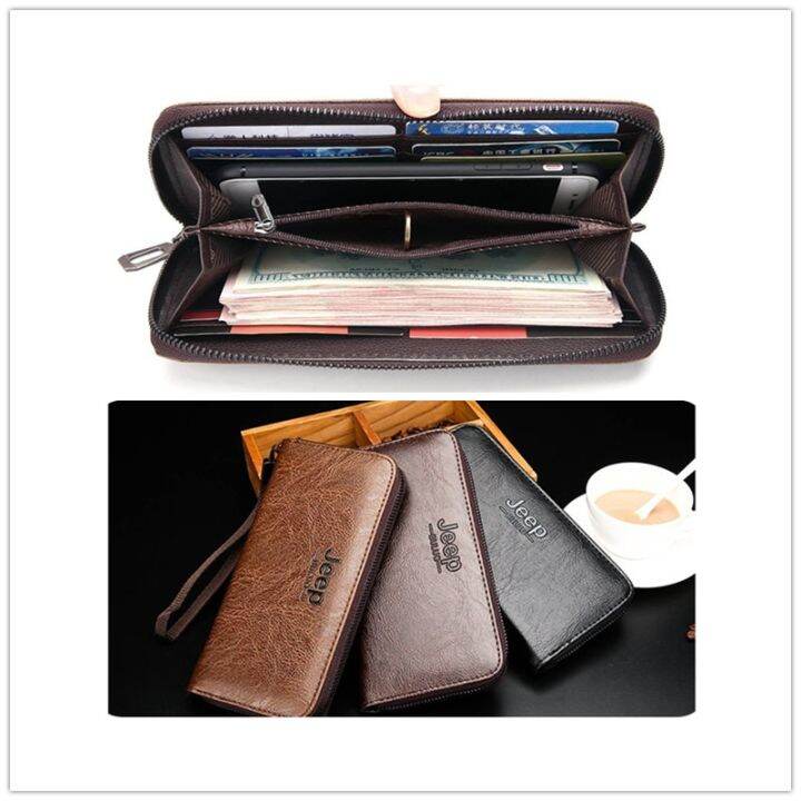 layor-wallet-กระเป๋าตังค์กระเป๋าสตางค์หนังยี่ห้อยาว-jeep-buluo-กระเป๋าตังค์อัจฉริยะผู้ชายใหม่ที่ใส่บัตรเครดิตกระเป๋าเงินแฟชั่นธุรกิจลำลอง