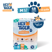 Tã Bỉm Quần Hey Tiger Jumbo Size M 6-11kg - 58 miếng