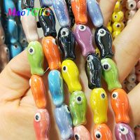 Multicolor Fish Shape Ceramic Beads For Jewelry Making Necklace Bracelet Small Fish Porcelain Ceramic Beads Accessory Wholesale