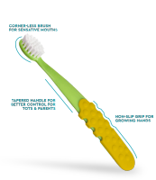 แปรงสีฟันเด็ก Radius Toothbrush |Totz® Plus Brush 3 yrs+ สี เขียว+เหลือง (Green+Yellow )