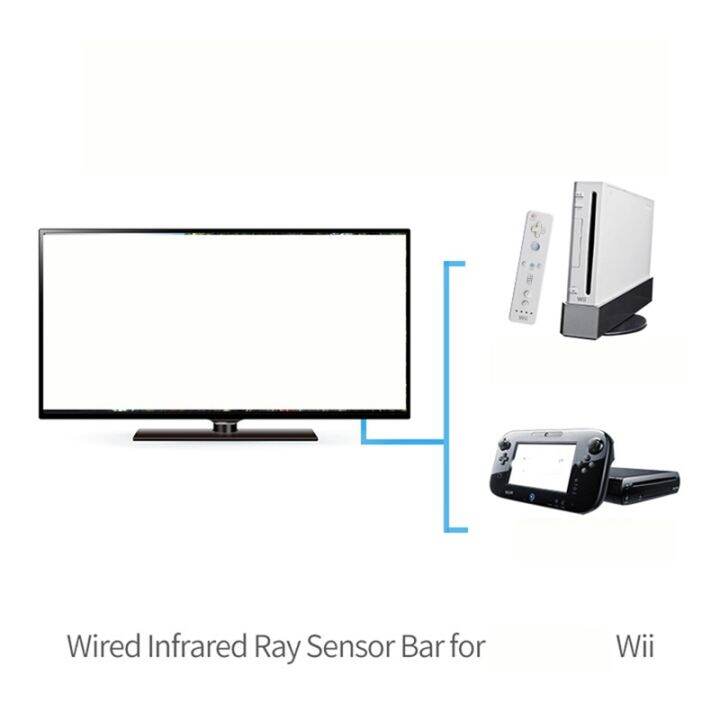 for-wii-silver-sensor-bar-plastic-sensor-bar-wired-receivers-ir-signal-ray-usb-plug-replacement-for-nitendo-remote