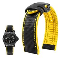 20mm 22mm 23mm 24mm Nylon Rubber Watchband Waterproof Silicone Bracelet Butterfly Buckle Watch Strap for Breitling Omega